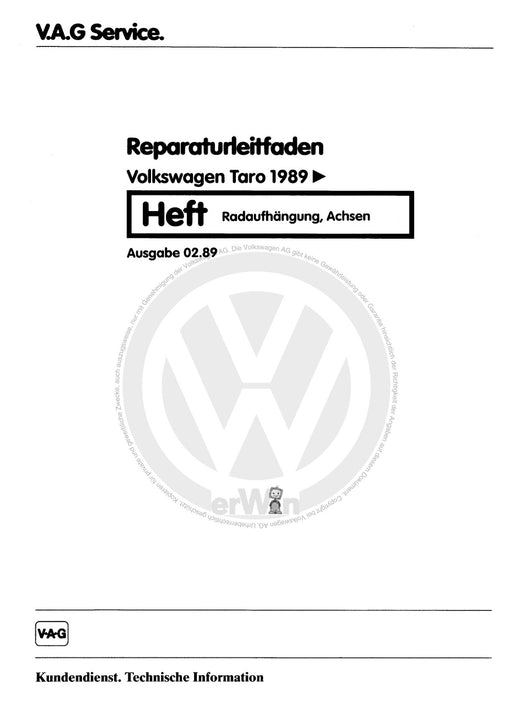 Taro (1989 - 1997) Reparaturanleitung Radaufhängung, Achsen