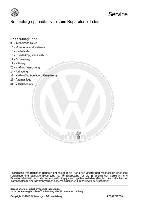Lupo (1998 - 2006) Reparaturanleitung 3-Zyl. Dieselmotor (Grauguß-Zylinderblock)