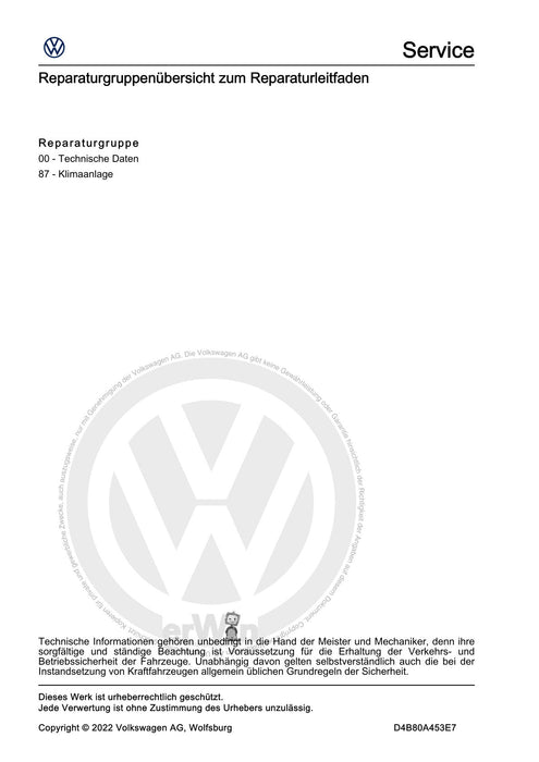 ID.3 (2020+) Reparaturanleitung Heizung, Klimaanlage