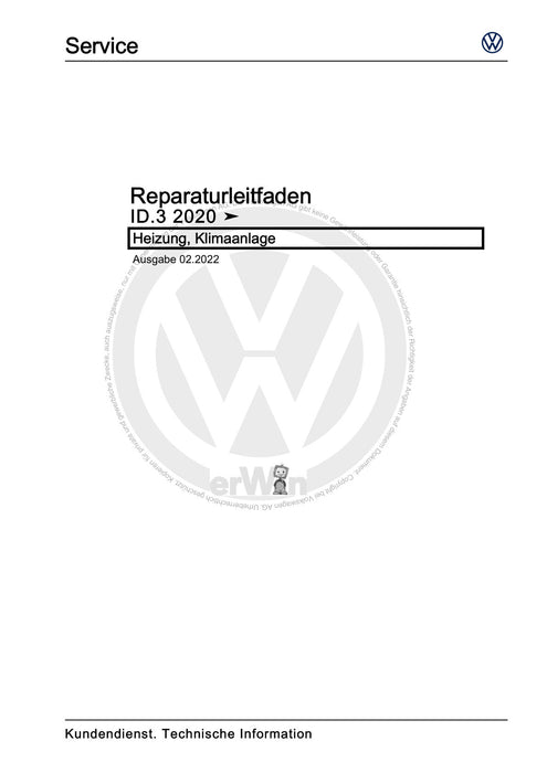 ID.3 (2020+) Reparaturanleitung Heizung, Klimaanlage