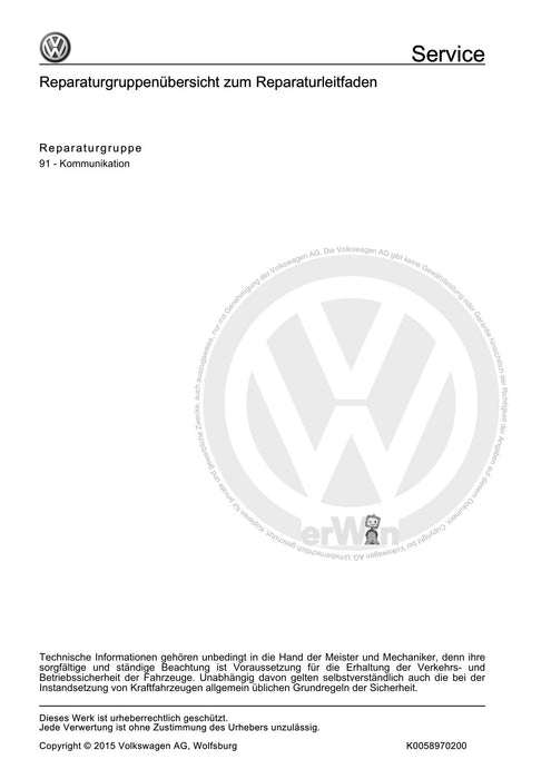 Touran (2003 - 2015) Reparaturanleitung Kommunikation