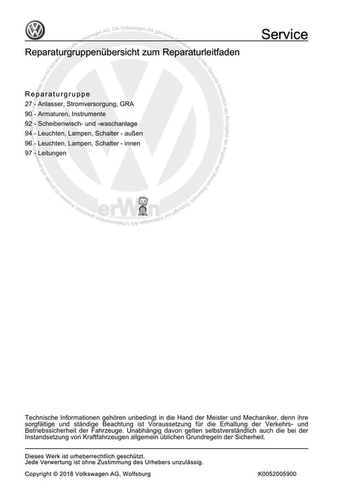 Lupo (1998 - 2006) Reparaturanleitung Elektrische Anlage