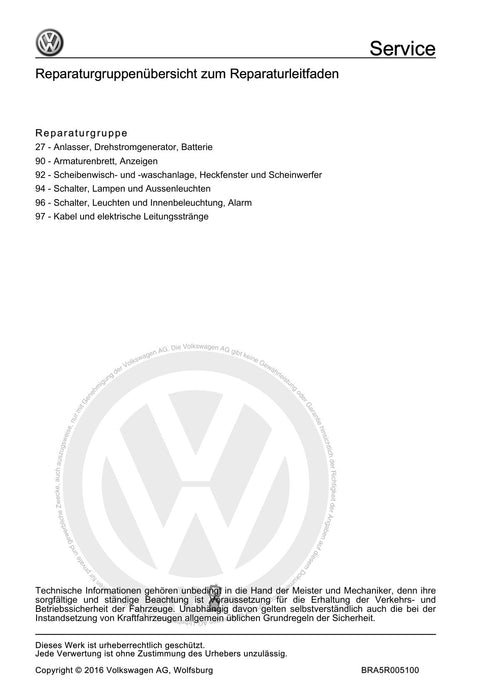 FOX (2004+) Reparaturanleitung Elektrische Anlagen