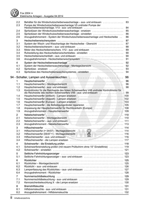 FOX (2004+) Reparaturanleitung Elektrische Anlagen