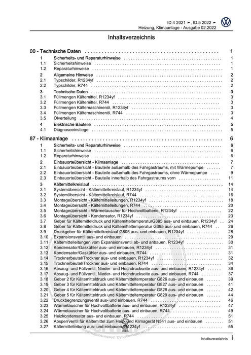 ID.5 (2021+) Reparaturanleitung Heizung, Klimaanlage