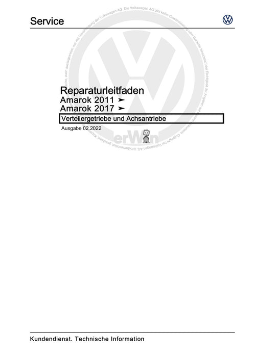 Amarok (2011+) Reparaturanleitung Verteilergetriebe und Achsantriebe