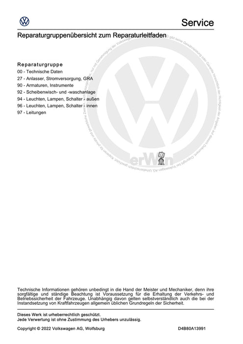 ID.3 (2020+) Reparaturanleitung Elektrische Anlage