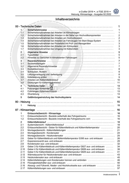 Crafter (2017+) Reparaturanleitung Heizung, Klimaanlage