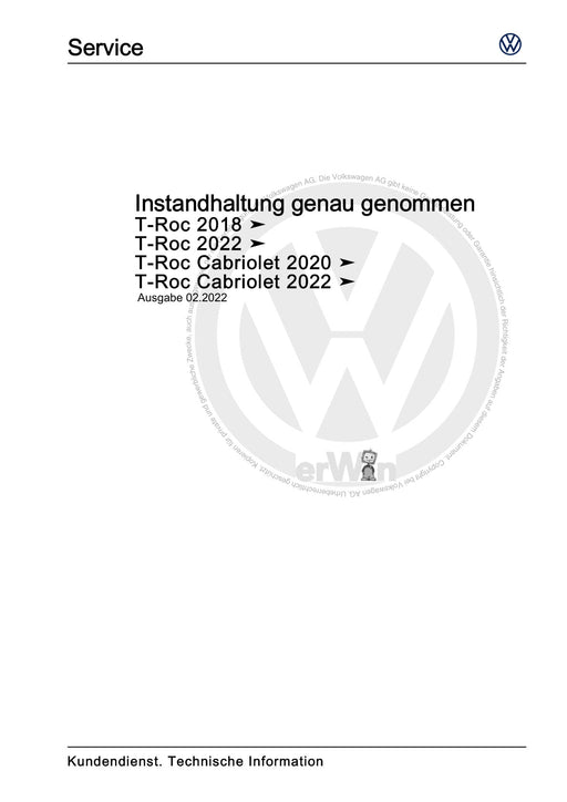 T-Roc (2018 - 2022) Maintenance handbook (IGG) Instandhaltung genau genommen