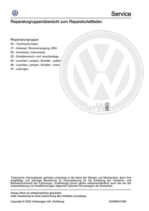 ID.5 (2021+) Reparaturanleitung Elektrische Anlage