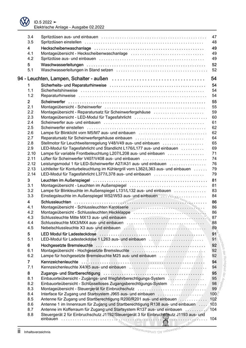 ID.5 (2021+) Reparaturanleitung Elektrische Anlage