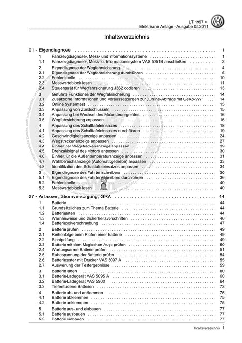 LT (1996 - 2006) Reparaturanleitung Elektrische Anlage