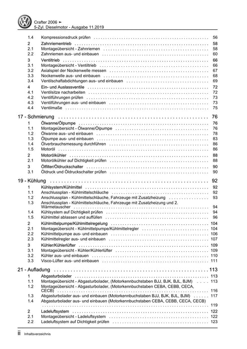 Crafter (2006 - 2016) Reparaturanleitung 5-Zyl. Dieselmotor