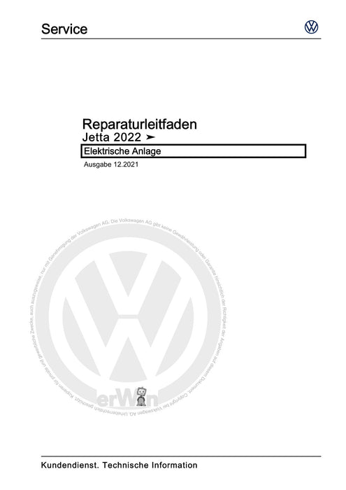 Jetta (2014+) Reparaturanleitung Elektrische Anlage