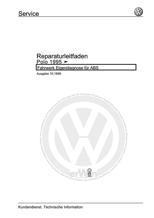 Polo (1995 - 2002) Polo Reparaturanleitung Fahrwerk Eigendiagnose für ABS