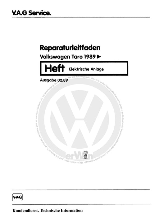 Taro (1989 - 1997) Reparaturanleitung Elektrische Anlage