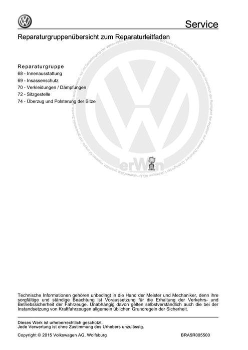 FOX (2004+) Reparaturanleitung Karosserie - Montagearbeiten Innen