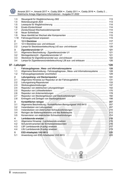 Crafter (2017+) Reparaturanleitung Elektrische Anlage Allgemeine Informationen
