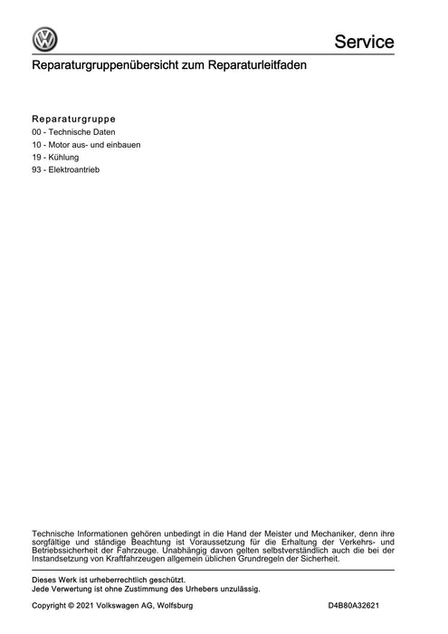 ID.3 (2020+) Reparaturanleitung Elektroantrieb