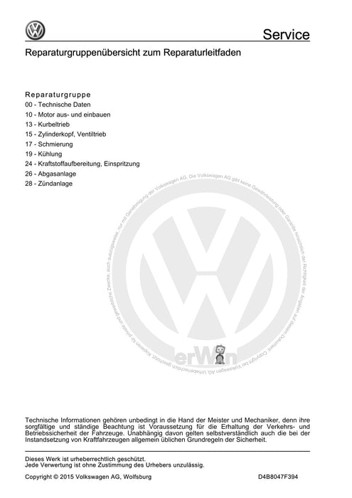 Jetta (1980 - 1988) Jetta Reparaturanleitung 5-Zyl. Einspritzmotor (2,5 l-Motor, 4-Ventiler)