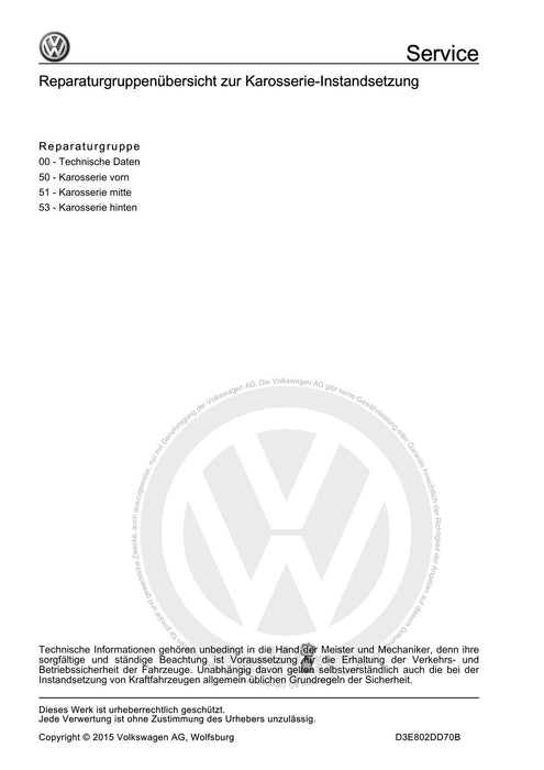 Sharan (2011+) Reparaturanleitung Karosserie-Instandsetzung