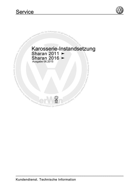 Sharan (2011+) Reparaturanleitung Karosserie-Instandsetzung