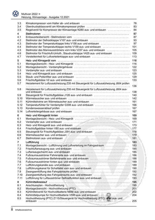 Transporter (2016+) Reparaturanleitung Heizung, Klimaanlage