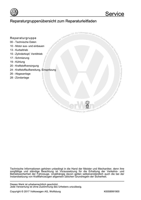 Golf VI (2009 - 2013) Golf-Plus-Cabriolet-Variant Reparaturanleitung 4-Zyl. Einspritzmotor (1,6 l-Motor, Rollenschlepphebel)