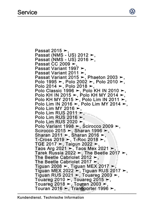 Passat (2011+) Passat-Passat Variant Reparaturanleitung Klimaanlage mit Kältemittel R134a - Allgemeine Informationen