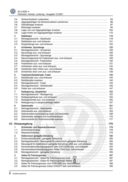 ID.3 (2020+) Reparaturanleitung Fahrwerk, Achsen, Lenkung