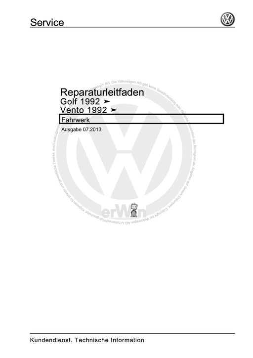 Golf Cabriolet (1994 - 2002) Reparaturanleitung Fahrwerk