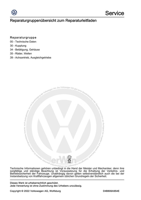 Golf VII (2013+2020)+Golf-Variant-Sportsvan Reparaturanleitung Ausgebautes 6 Gang-Schaltgetriebe 02Q, 0BB und 0FB