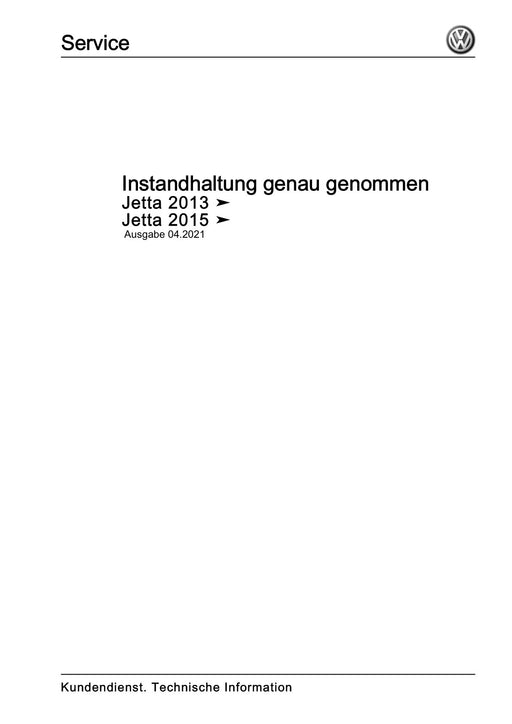 Jetta (1980 - 1988) Jetta Maintenance handbook (IGG) Instandhaltung genau genommen