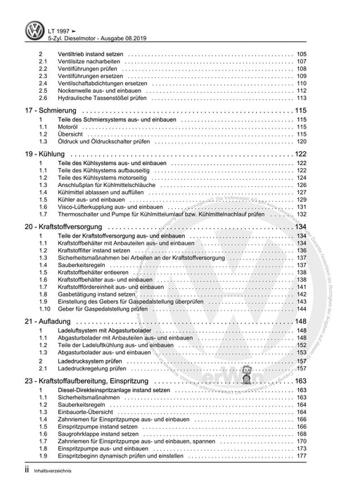 LT (1996 - 2006) Reparaturanleitung 5-Zyl. Dieselmotor