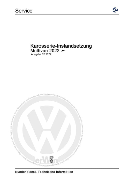 Transporter (2016+) Reparaturanleitung Karosserie-Instandsetzung