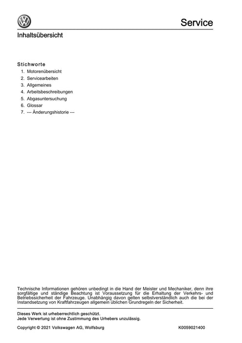 Passat (2005 - 2008) Passat-Passat Variant Maintenance handbook (IGG) Instandhaltung genau genommen