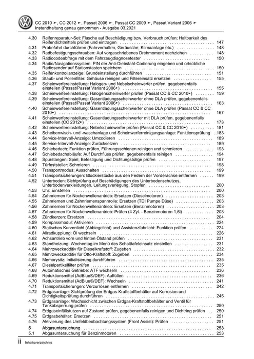 Passat (2005 - 2008) Passat-Passat Variant Maintenance handbook (IGG) Instandhaltung genau genommen