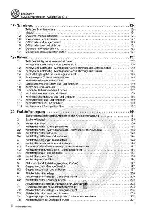 EOS (2006+) Reparaturanleitung 6-Zyl. Einspritzmotor
