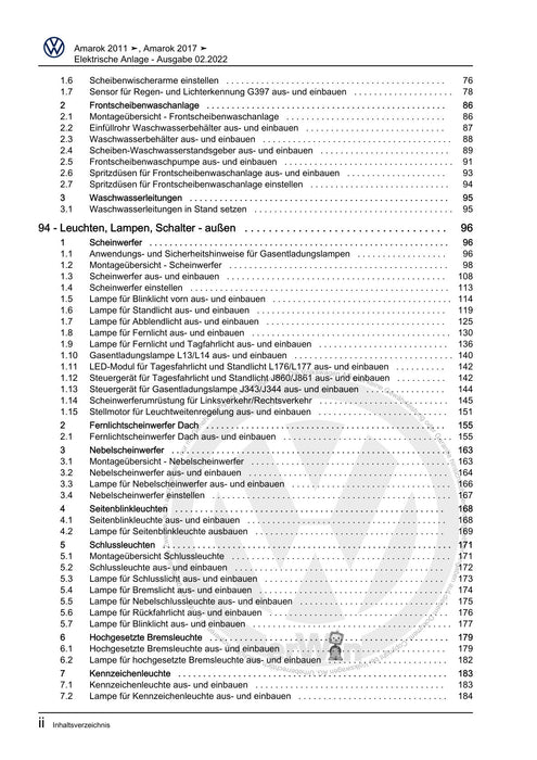 Amarok (2011+) Reparaturanleitung Elektrische Anlage