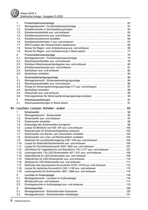 Arteon (2018 - 2020) Reparaturanleitung Elektrische Anlage