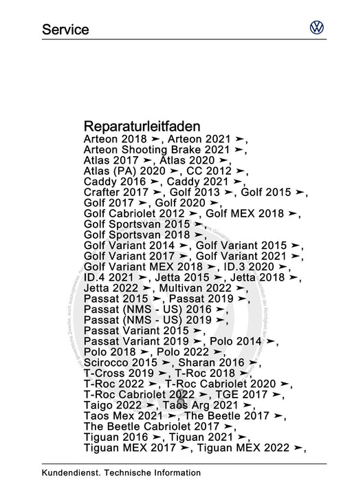 Touareg (2003 - 2017) Reparaturanleitung Klimaanlagen mit Kältemittel R1234yf - Allgemeine Informationen