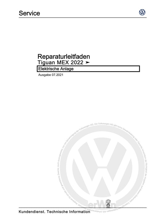 Tiguan (2008+) Reparaturanleitung Elektrische Anlage