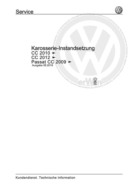Passat CC (2009) Reparaturanleitung Karosserie-Instandsetzung