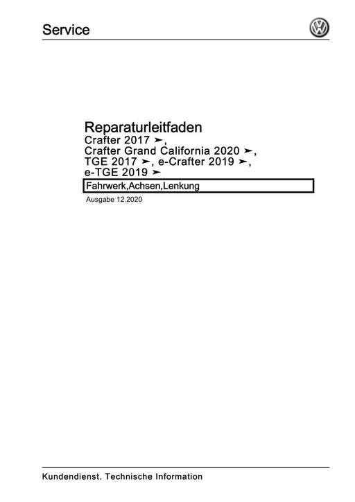 Crafter (2017+) Reparaturanleitung Fahrwerk,Achsen,Lenkung