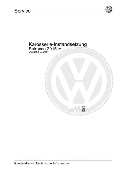 Scirocco (2008 - 2015) Reparaturanleitung Karosserie-Instandsetzung