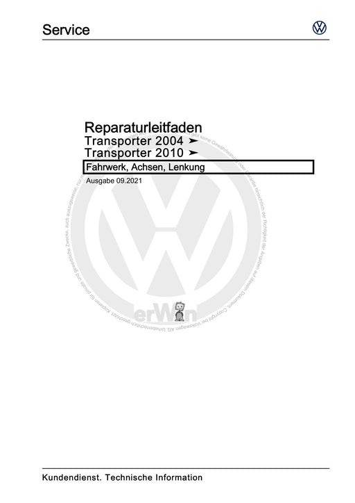 Transporter (2010 - 2015) Reparaturanleitung Fahrwerk, Achsen, Lenkung