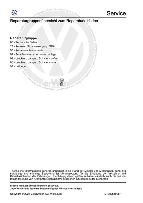 Touareg (2018+) Reparaturanleitung Elektrische Anlage