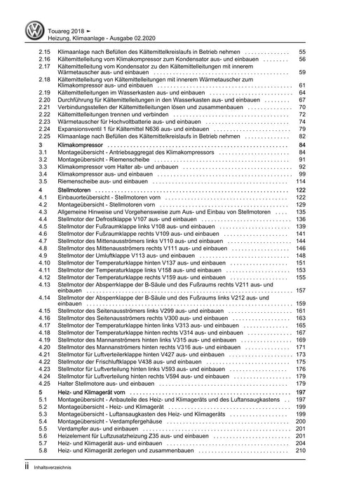 Touareg (2018+) Reparaturanleitung Heizung, Klimaanlage