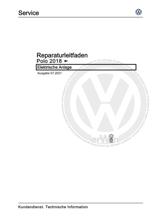 Polo 2018 - 2021 Reparaturanleitung Elektrische Anlage