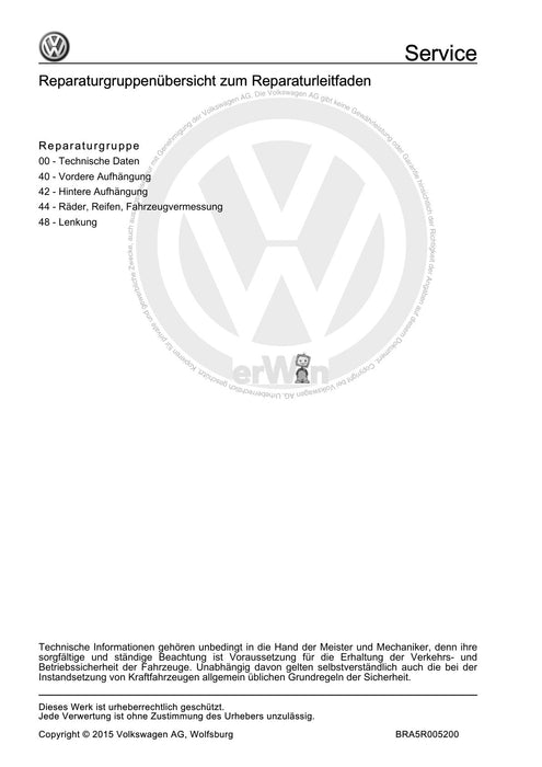 FOX (2004+) Reparaturanleitung Fahrwerk, Achsen, Lenkung